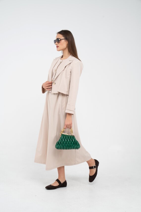 Düğme Detaylı Ceketli Elbise Takım K8062 - 28