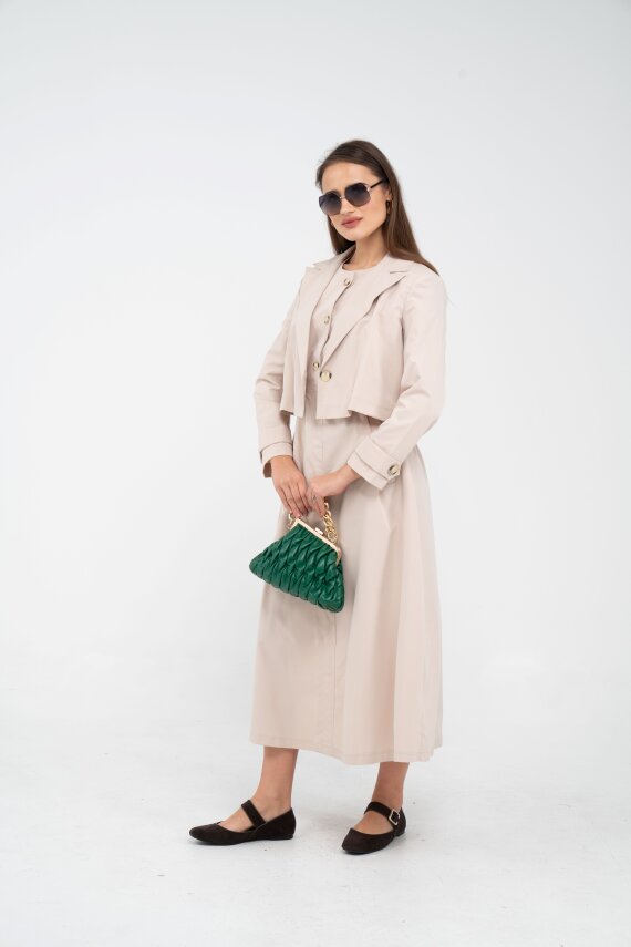 Düğme Detaylı Ceketli Elbise Takım K8062 - 29