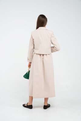 Düğme Detaylı Ceketli Elbise Takım K8062 - 32