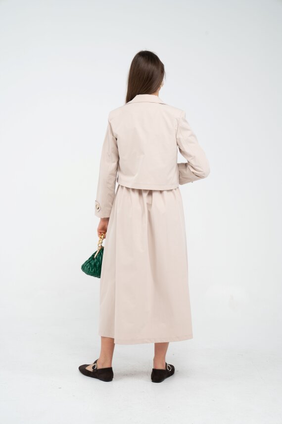 Düğme Detaylı Ceketli Elbise Takım K8062 - 32