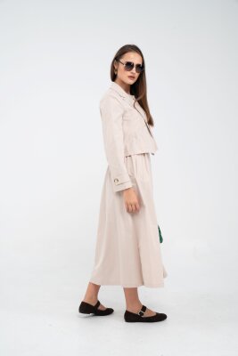 Düğme Detaylı Ceketli Elbise Takım K8062 - 30