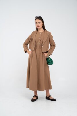 Düğme Detaylı Ceketli Elbise Takım K8062 - 33