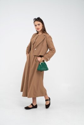 Düğme Detaylı Ceketli Elbise Takım K8062 - 34