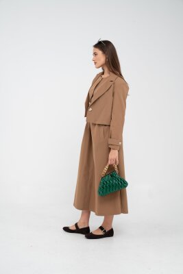 Düğme Detaylı Ceketli Elbise Takım K8062 - 35