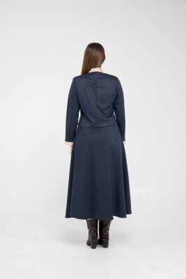 Düğme Detaylı Süet Etek Ceket Takım K8089 - 9