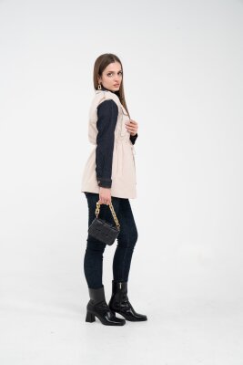 Fermuarlı Bel Büzgülü Cepli Kadın Yelek 8099 - 12