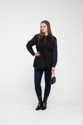 Fermuarlı Bel Büzgülü Cepli Kadın Yelek 8099 - 26