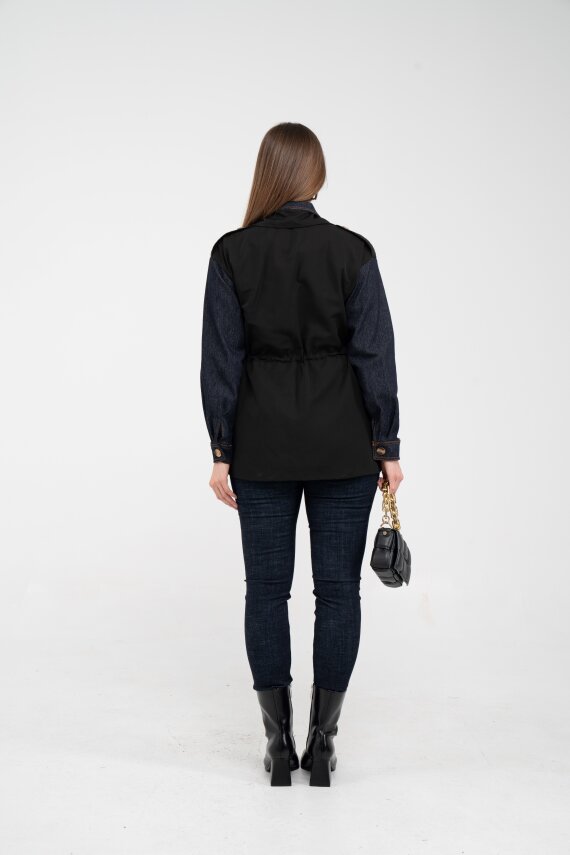 Fermuarlı Bel Büzgülü Cepli Kadın Yelek 8099 - 34