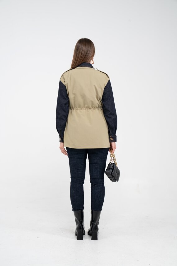 Fermuarlı Bel Büzgülü Cepli Kadın Yelek 8099 - 42