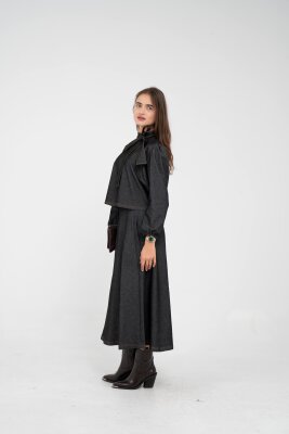 Fiyonk Yaka Detaylı Modern İkili Kadın Takım 1765 - SASİLVA