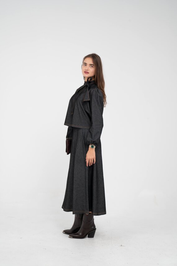 Fiyonk Yaka Detaylı Modern İkili Kadın Takım 1765 - 1