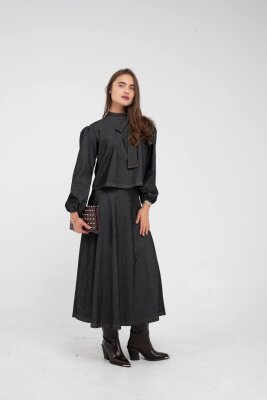 Fiyonk Yaka Detaylı Modern İkili Kadın Takım 1765 - 3