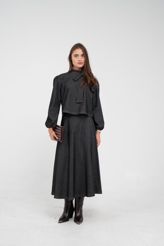 Fiyonk Yaka Detaylı Modern İkili Kadın Takım 1765 - 4