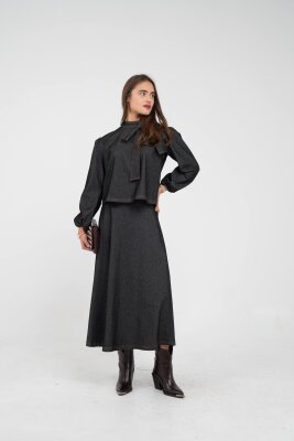 Fiyonk Yaka Detaylı Modern İkili Kadın Takım 1765 - 5