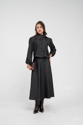 Fiyonk Yaka Detaylı Modern İkili Kadın Takım 1765 - 8