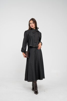 Fiyonk Yaka Detaylı Modern İkili Kadın Takım 1765 - 9