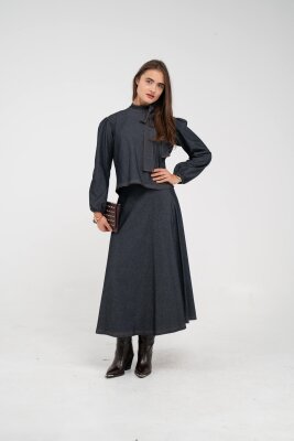 Fiyonk Yaka Detaylı Modern İkili Kadın Takım 1765 - 15