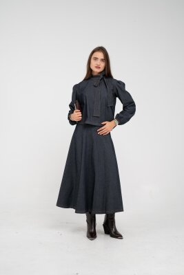 Fiyonk Yaka Detaylı Modern İkili Kadın Takım 1765 - 13