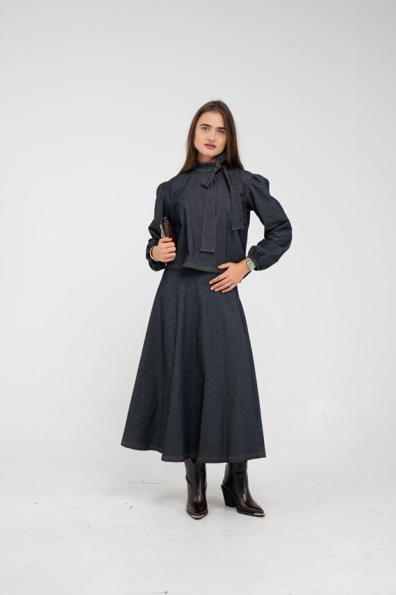 Fiyonk Yaka Detaylı Modern İkili Kadın Takım 1765 - 13