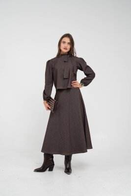 Fiyonk Yaka Detaylı Modern İkili Kadın Takım 1765 - 23