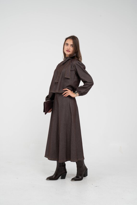 Fiyonk Yaka Detaylı Modern İkili Kadın Takım 1765 - 24