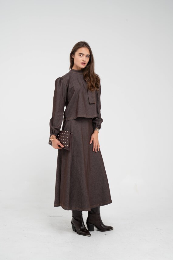 Fiyonk Yaka Detaylı Modern İkili Kadın Takım 1765 - 25