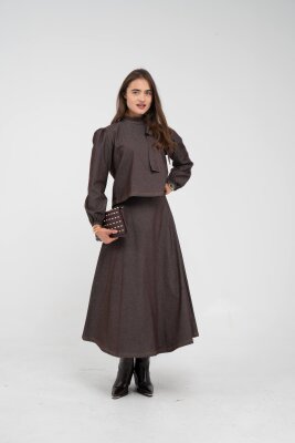 Fiyonk Yaka Detaylı Modern İkili Kadın Takım 1765 - 27