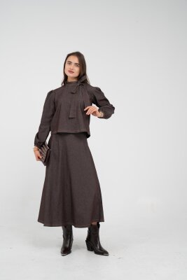 Fiyonk Yaka Detaylı Modern İkili Kadın Takım 1765 - 29