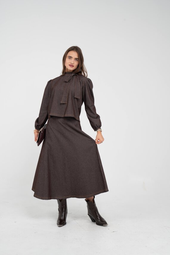 Fiyonk Yaka Detaylı Modern İkili Kadın Takım 1765 - 31