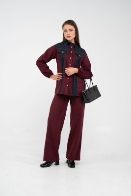 Kadife Jean Detaylı İkili Takım K1744 - 3