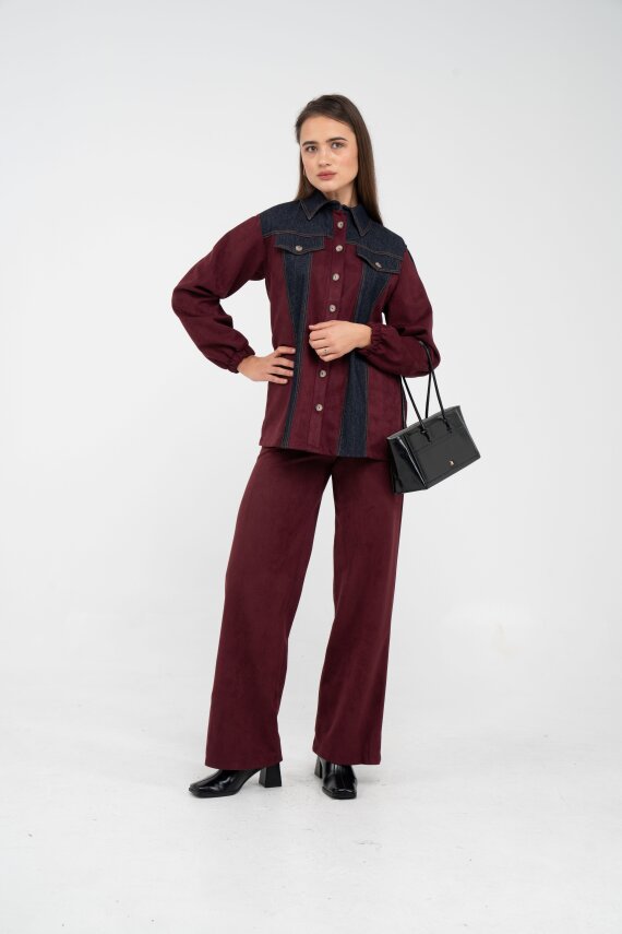 Kadife Jean Detaylı İkili Takım K1744 - 3