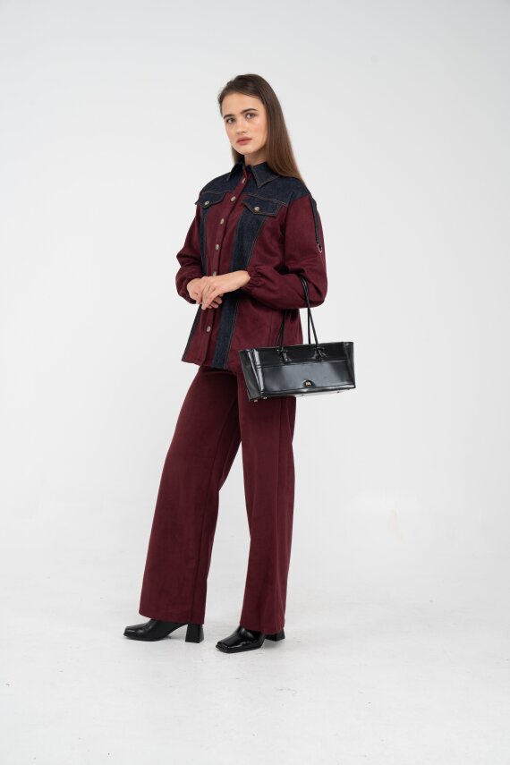 Kadife Jean Detaylı İkili Takım K1744 - 4