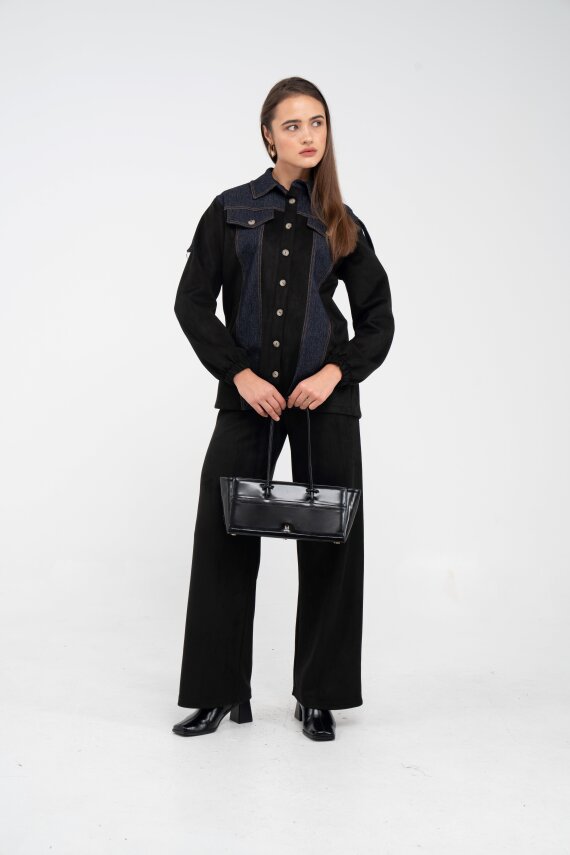 Kadife Jean Detaylı İkili Takım K1744 - 9