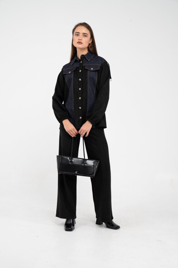 Kadife Jean Detaylı İkili Takım K1744 - 7