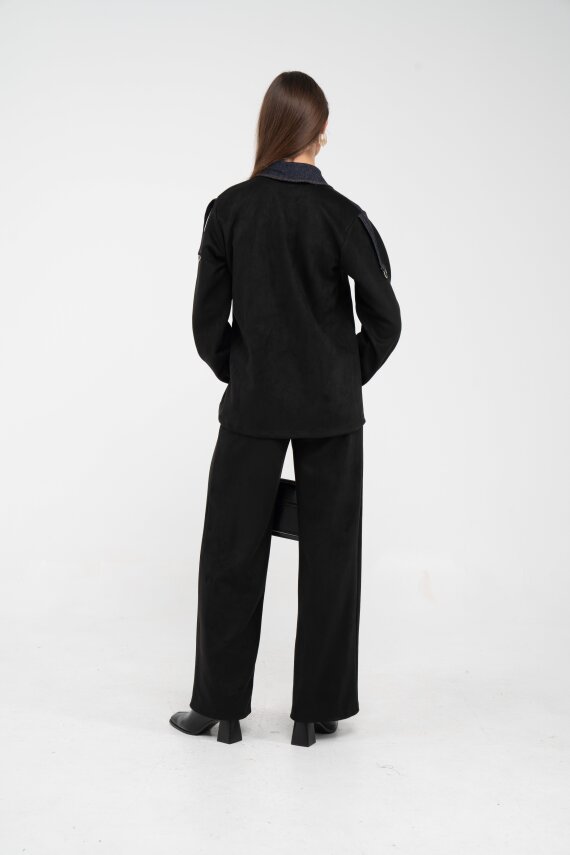 Kadife Jean Detaylı İkili Takım K1744 - 12