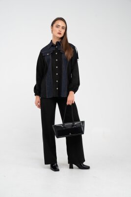 Kadife Jean Detaylı İkili Takım K1744 - 11