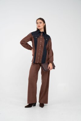 Kadife Jean Detaylı İkili Takım K1744 - 14