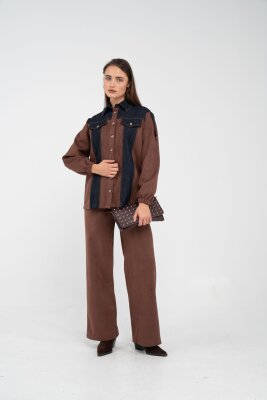 Kadife Jean Detaylı İkili Takım K1744 - 15