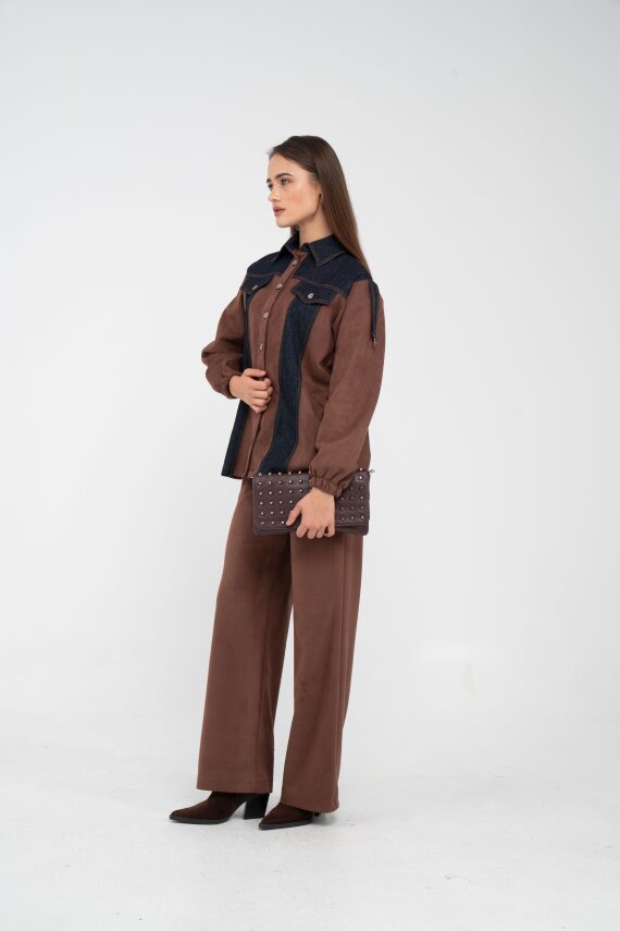 Kadife Jean Detaylı İkili Takım K1744 - 16