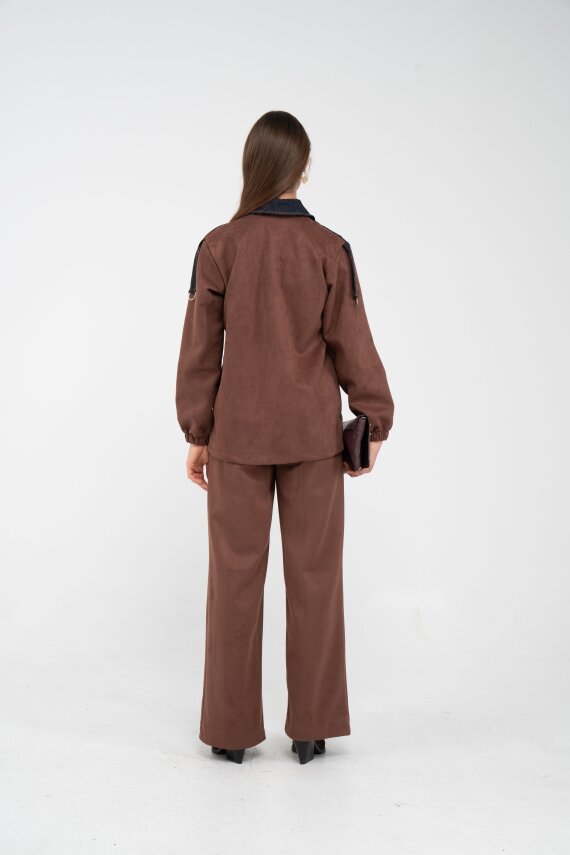 Kadife Jean Detaylı İkili Takım K1744 - 17