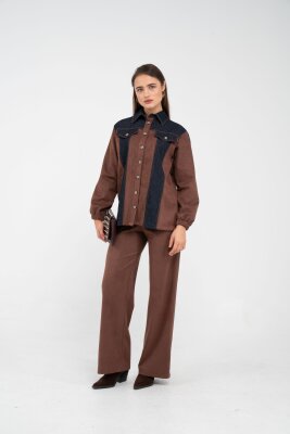 Kadife Jean Detaylı İkili Takım K1744 - 19