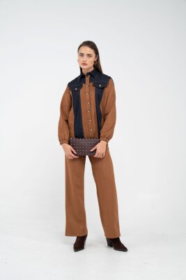 Kadife Jean Detaylı İkili Takım K1744 - 21