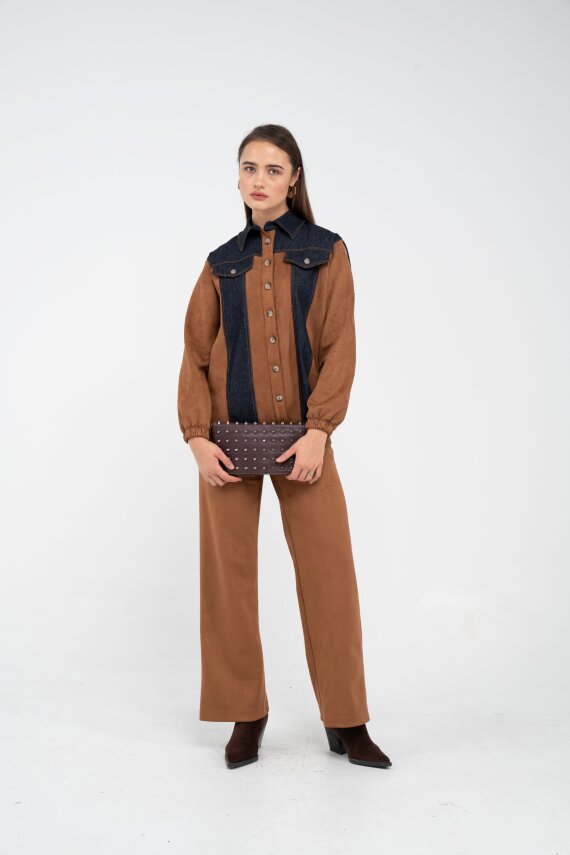 Kadife Jean Detaylı İkili Takım K1744 - 21