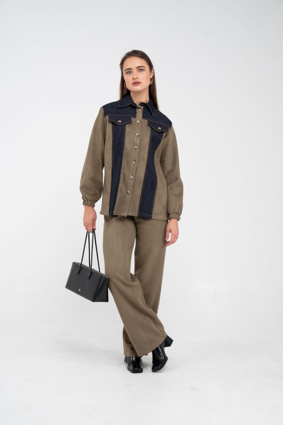 Kadife Jean Detaylı İkili Takım K1744 - 30