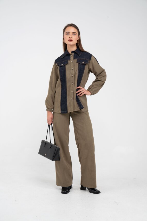 Kadife Jean Detaylı İkili Takım K1744 - 31