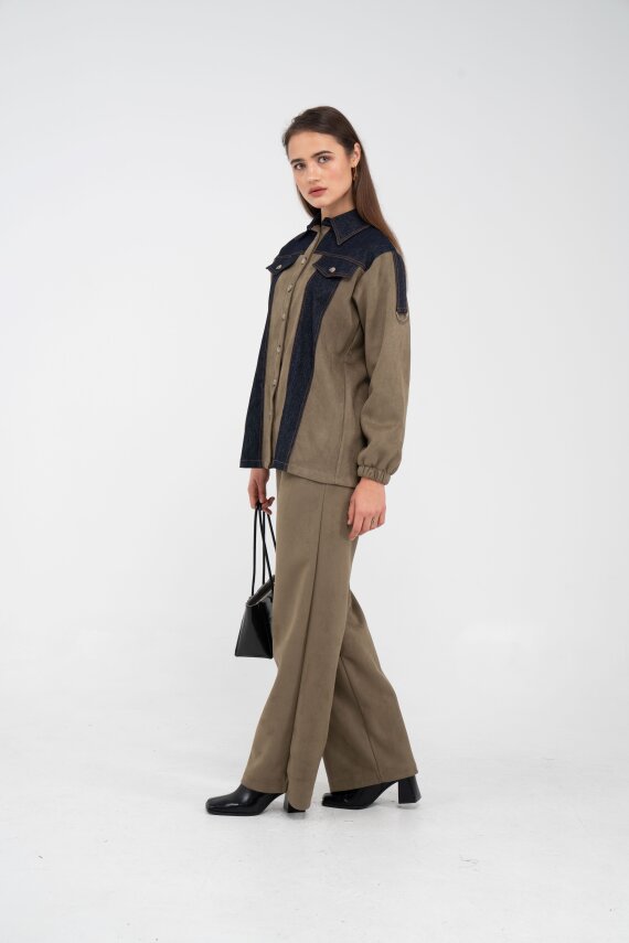 Kadife Jean Detaylı İkili Takım K1744 - 33