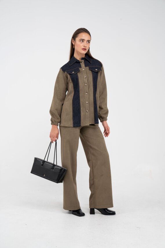 Kadife Jean Detaylı İkili Takım K1744 - 35