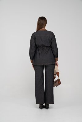 Kahve Detaylı Kadın İkili Takım K8073 - 9