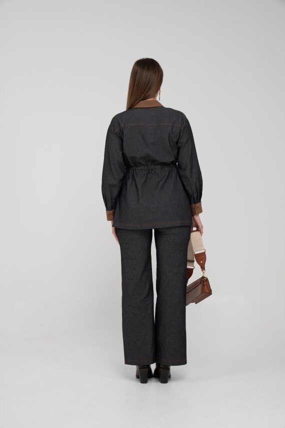 Kahve Detaylı Kadın İkili Takım K8073 - 9