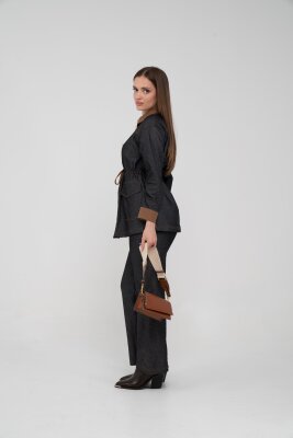 Kahve Detaylı Kadın İkili Takım K8073 - 8